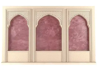 Oriental-style arch Arabic wall 3D model