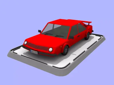 Cartoon Low Poly Sports Car Low-poly 3D model