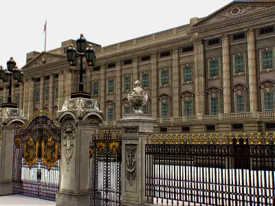 Residence and Administration Buckingham Palace 3d models Low-poly 3D model