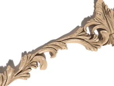 Cartouche-013 gold ornate cabinet pull 3D model