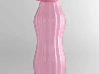 Tupperware Plastic Bottle Low-poly 3D model