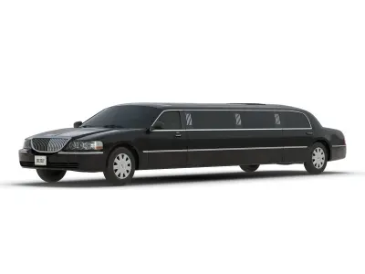 Generic Limousine Black Rigged 3D model