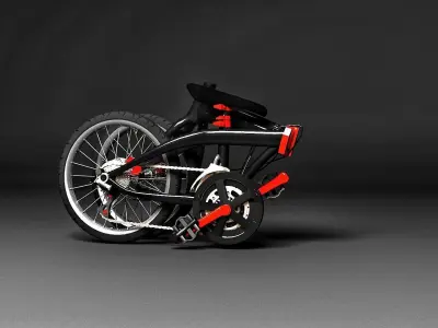 Folding bike Bicycle  Low-poly 3D model 3D model