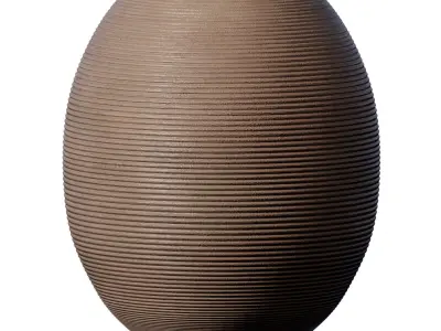 Decorative Fluted ceramic floor high vase modern home decoration 3D model