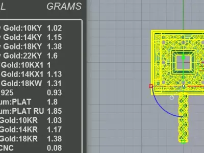 Elegant Pearl Pendant Square Diamond  3D print model