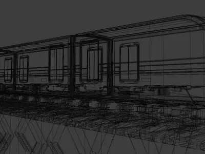 Sci Fi Train Low-poly 3D model