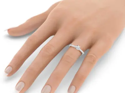 Solitaire ring model 3D print model 3