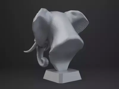 Elephant Bust - Animal Figurine 3D print model