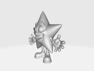 Christmas Star Character Festive Holiday Figurine Cartoon Star 3D print model
