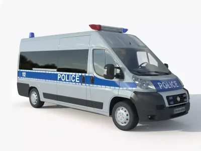  Fiat Ducato Van Police 3D model