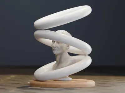 Optical Illusion Statue Animation 3D model