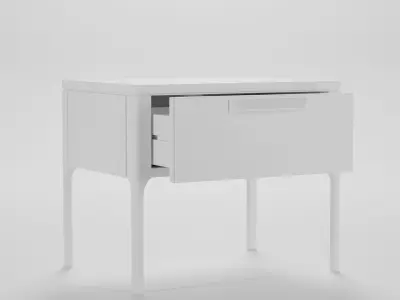 Dark brown wood bedside table Low-poly 3D model