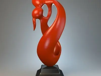 Statuette endless kiss 3D model
