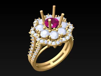 Diamond Ring - Womens Rings - N3851 3D print model