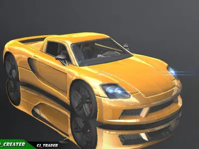 Lowpoly  Porsche Carrera GT Car Racing 3D Model Low-poly 3D model