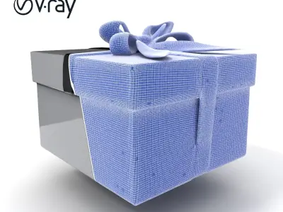 Elegant Black Gift Box Model Pack Texture