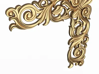 Corner Carved Plaster Molding Decoration 017 Low-poly 3D model