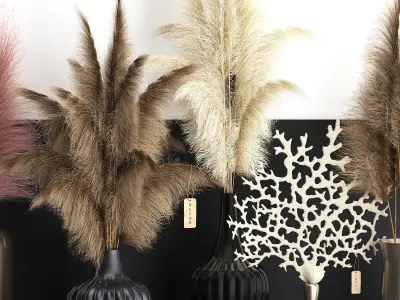 dry reed shelf decor collection 3D model