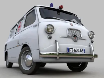 FIAT 600 MULTIPLA AMBULANZA 1956 3D model