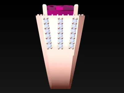 Rectangular Stone Rings - Mens Rings - N3899 3D print model