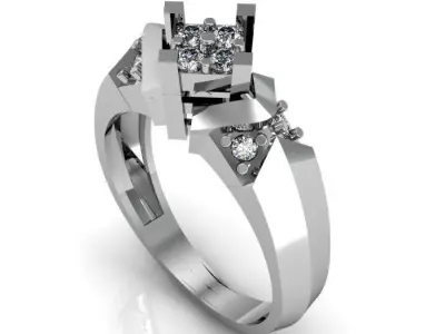 wedding ring 3D print model 20