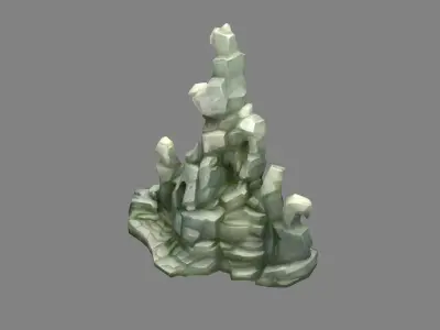Rockery stones - decorative rock - Landscape rockery Low-poly 3D model