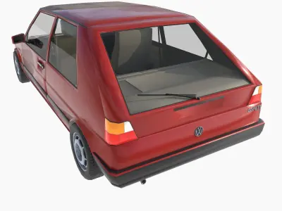 VW Volkswagen golf 2 GTI Low-poly 3D model