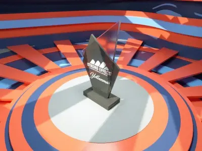 3D Trophy On Stage model 3D model