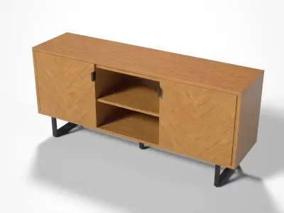 Navu media Cabinet acacia veneer Low-poly 3D model