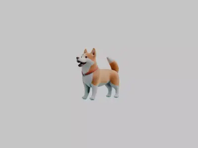 Cute dog  Low-poly 3D model