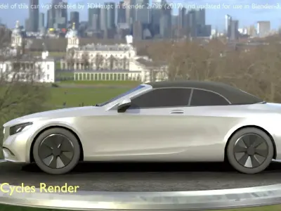 City Car 74 Upper Class Type-A  Silver Low-poly 3D model