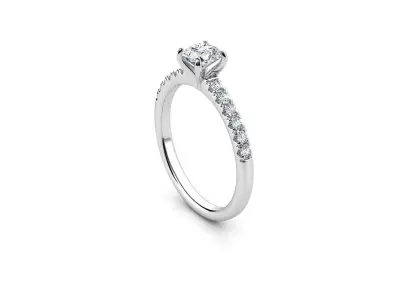 ZDR037 solitaire diamond engagement ring gold 3D print model