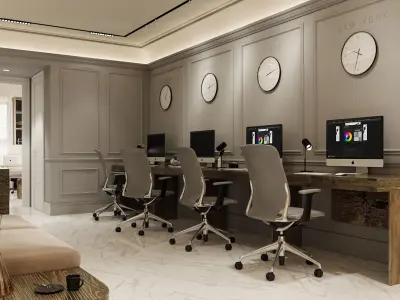 Trade Office-Vray and Chaos Vantage Interior Design project file 3D model