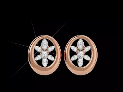 Light Minimalist Diamond Earrings 3D print model