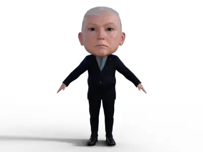 Donald Trump Bubble head Rigged Low-poly 3D model
