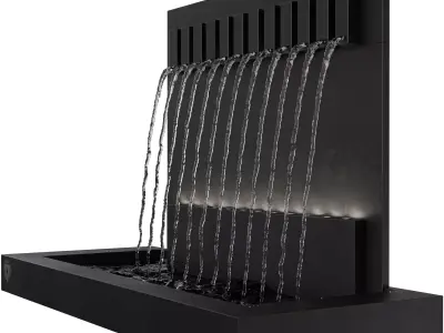 Modern Waterfall Wall Fountain Low-poly 3D model