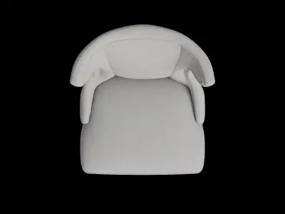 Gray Fabric Wooden Swivel Counter Stool 3D model