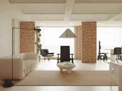 Cozy apartment scene 3D model