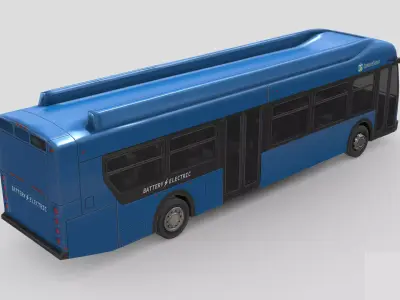 Low Poly Car - New-Flyer-xd40 Low-poly 3D model