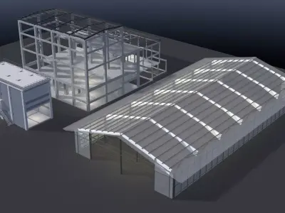 Industrial building layout 25-44 3D model