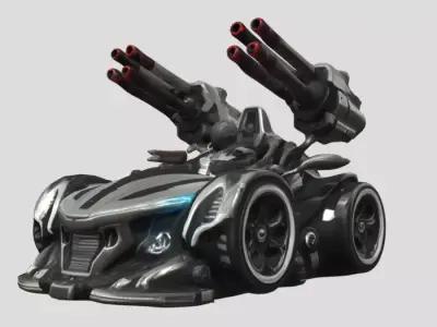 Futuristic Fighter Car 3D model