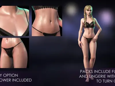 Streetwear Girl 3 - Casual Wear Girls Pack 1 Game-Ready Low-poly 3D model