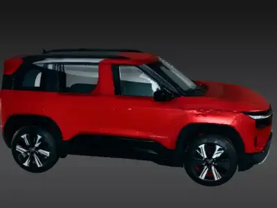 Tata Sierra 2025 3D Toy Model  SUV Car 3D Mode Red Luxury  Low-poly 3D model
