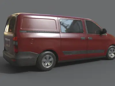 Generic Minivan Brown  Low-poly 3D model