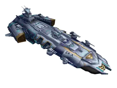 Battleship - medium ship 02 3D model