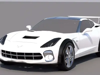 chevrolet corvette widebody kit Low-poly 3D model