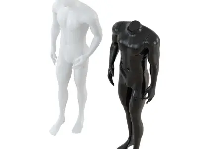 Black and white mannequin for shop 102 3D model