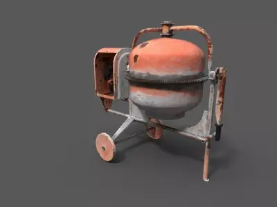 Old Concrete Mixer PBR Low-poly 3D model
