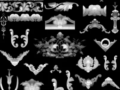 100 Ornament Alpha Brushes And Alphas - Vol 02  3D model