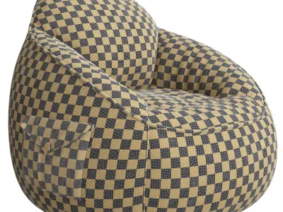 Canvas Bean Bag Chair 3d model Low-poly 3D model